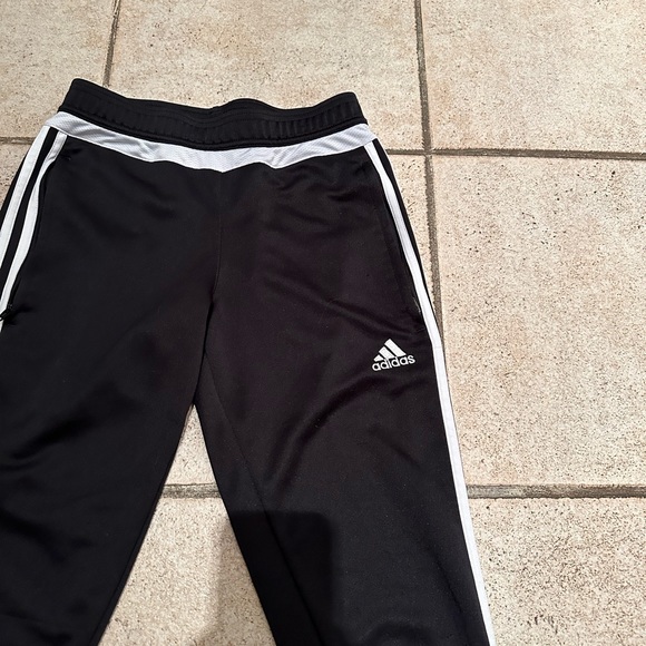 Adidas 3-Stripe Track Pants Size XS, Zip Pockets & Hem, Black White - Picture 4 of 6